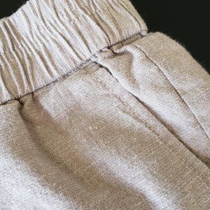 J. Crew Khaki linen metallic shorts